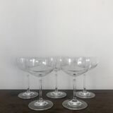 Set of 5 champagne glasses