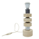 Table lamp in travertine and chrome, Italy, 1970s