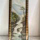 Pair of antique paintings. Romantic landscape diptychs.