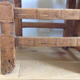 2 rustic chairs engraved in mountain folk art pine