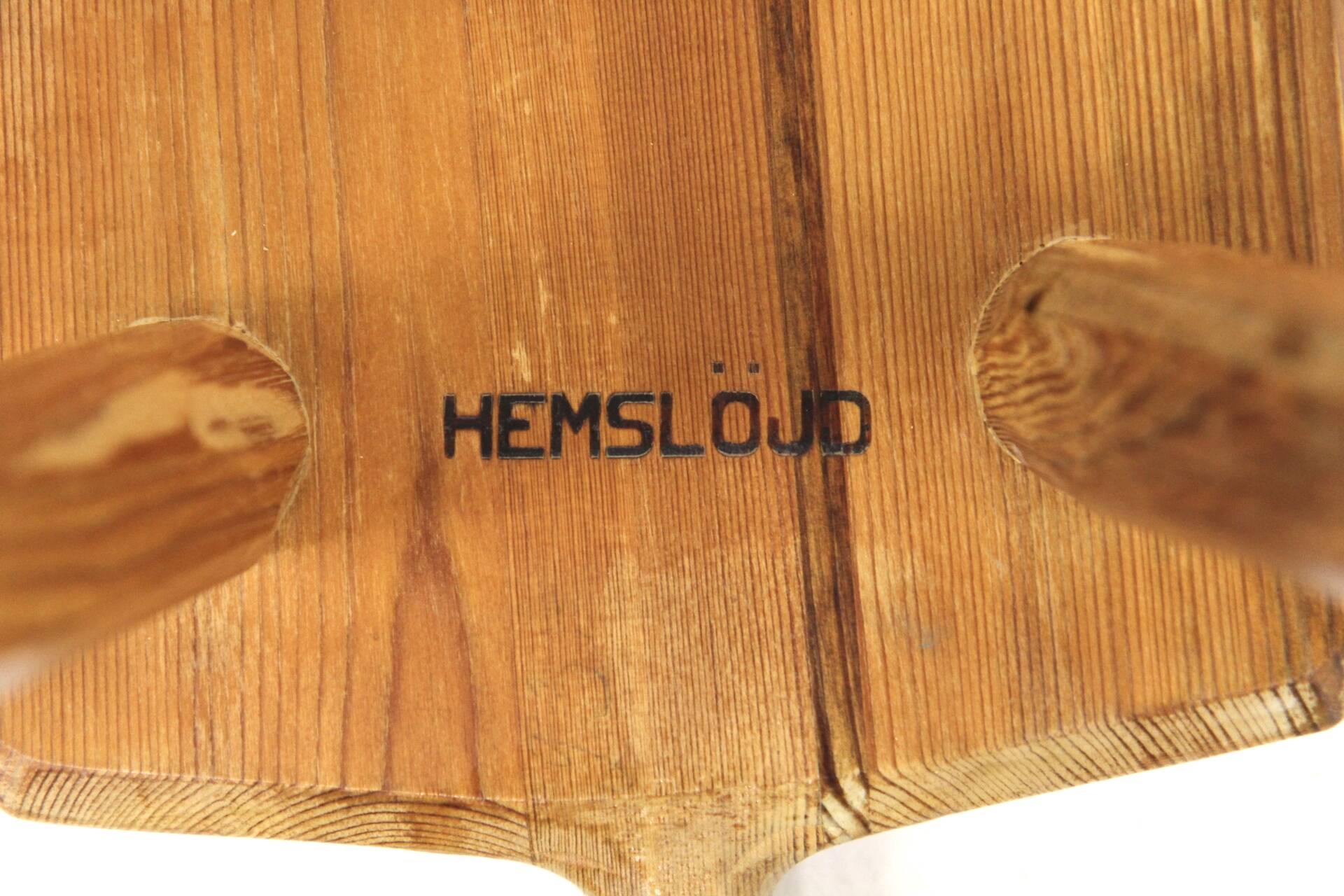Scandinavian pine stool, Hemslöjd, Sweden, 1960