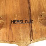Scandinavian pine stool, Hemslöjd, Sweden, 1960