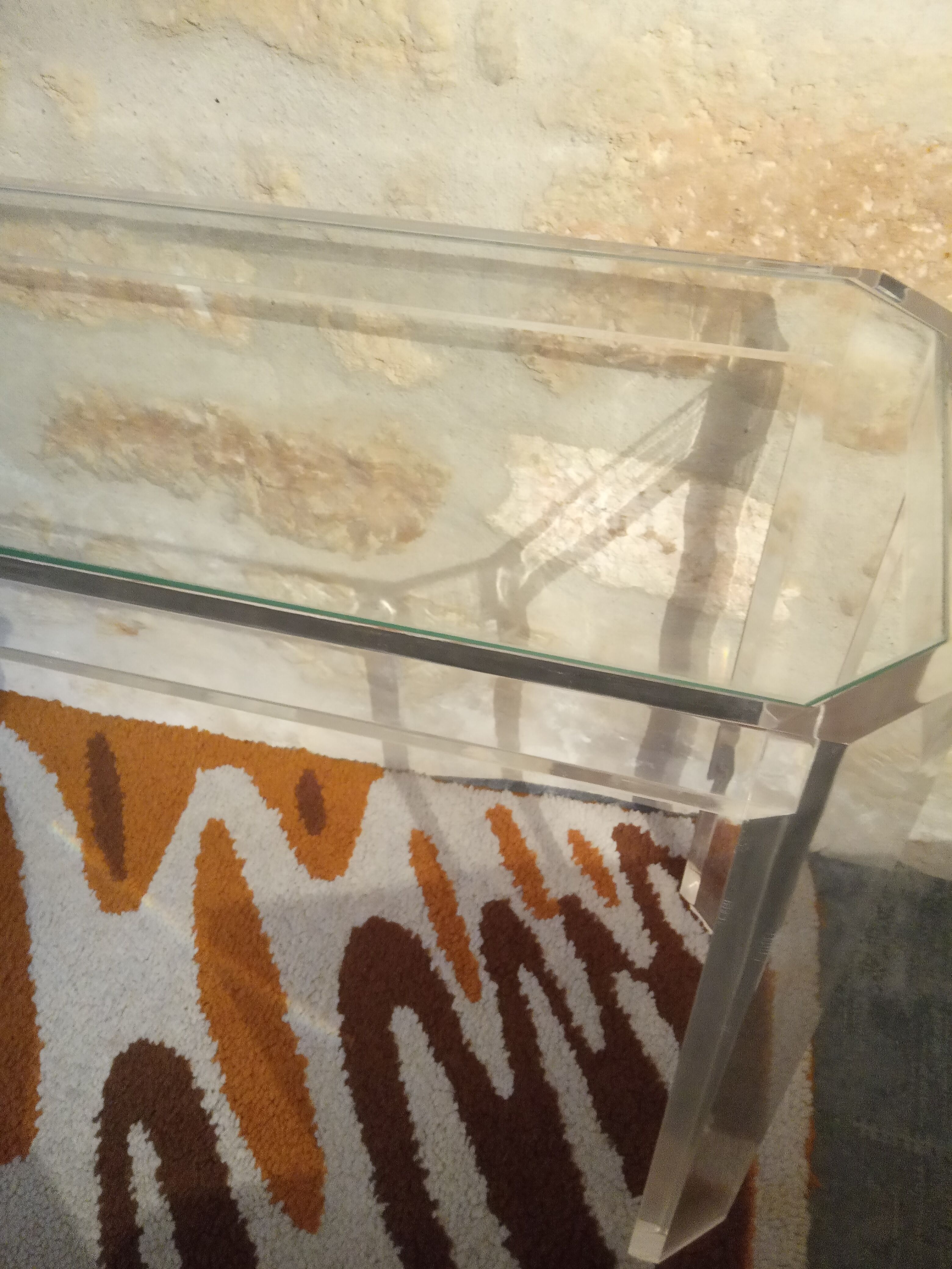 David Lange Glass and Plexi Console