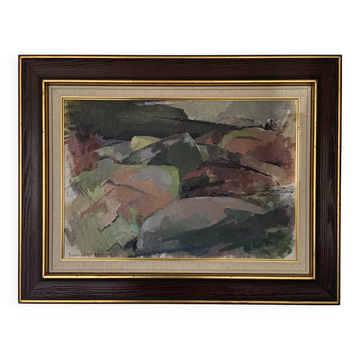 Vintage Oil on Canvas signed Modernist Gustav Adolf Johansson 1972