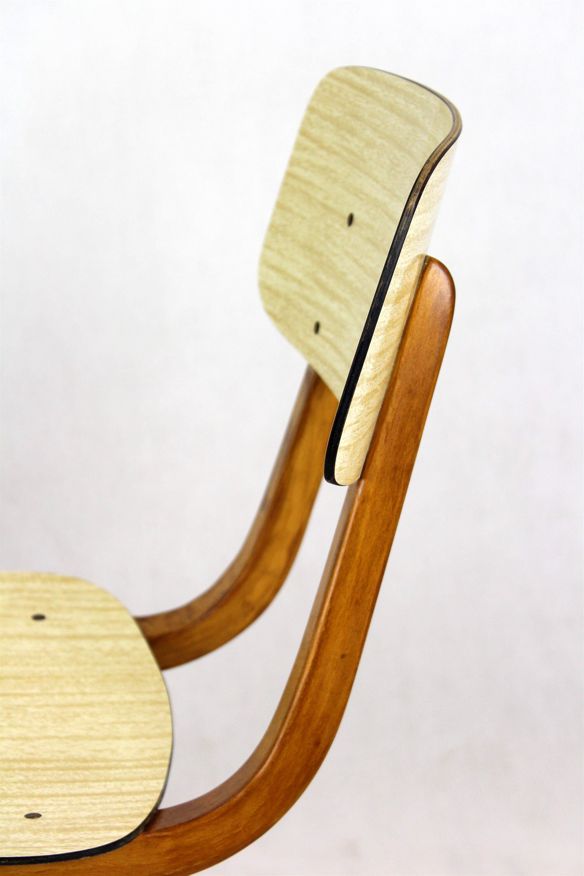 Vintage Formica and Wood Chairs from TON, 1960s, Set of 2