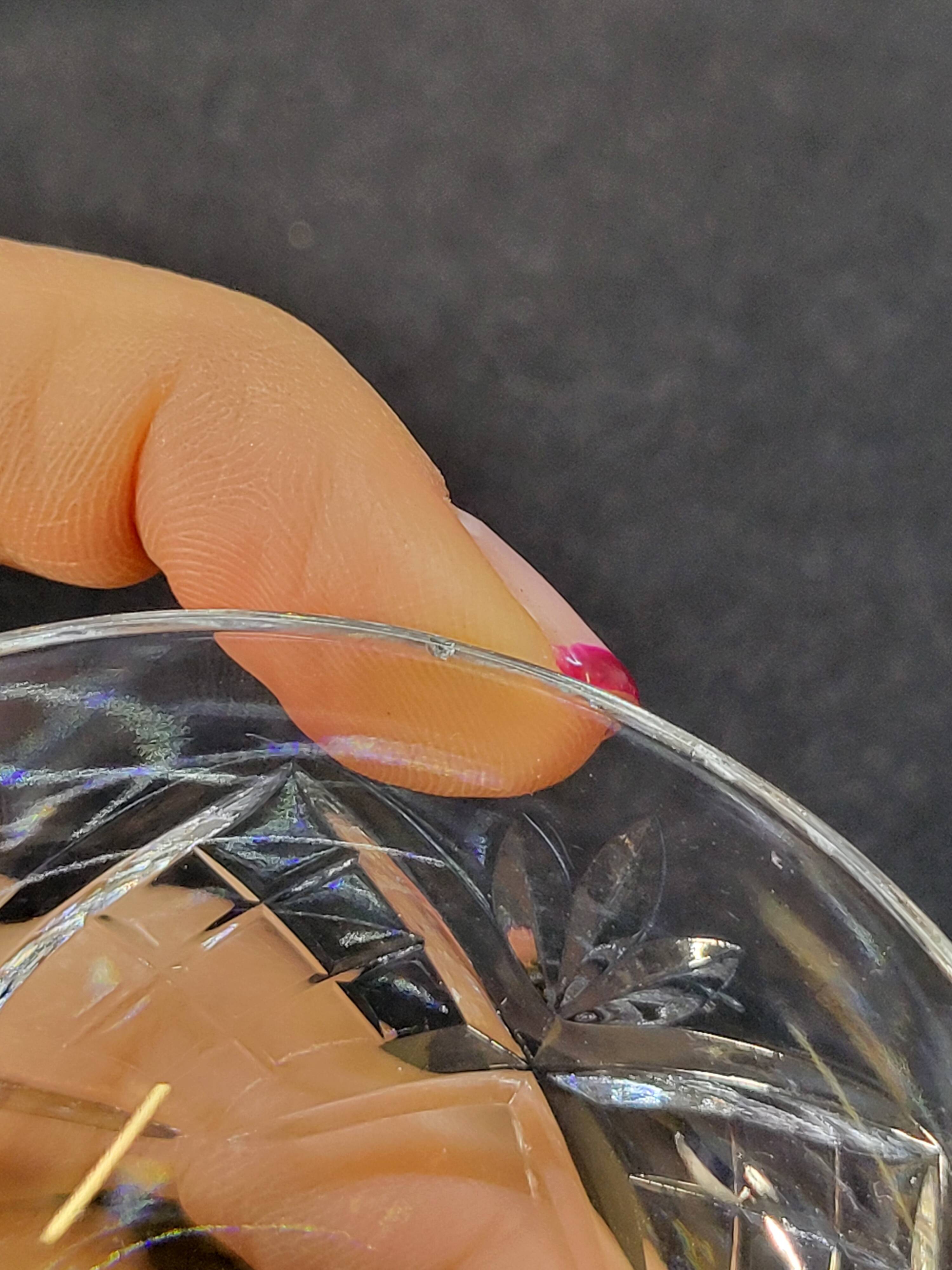 5 small cut crystal digestif cups