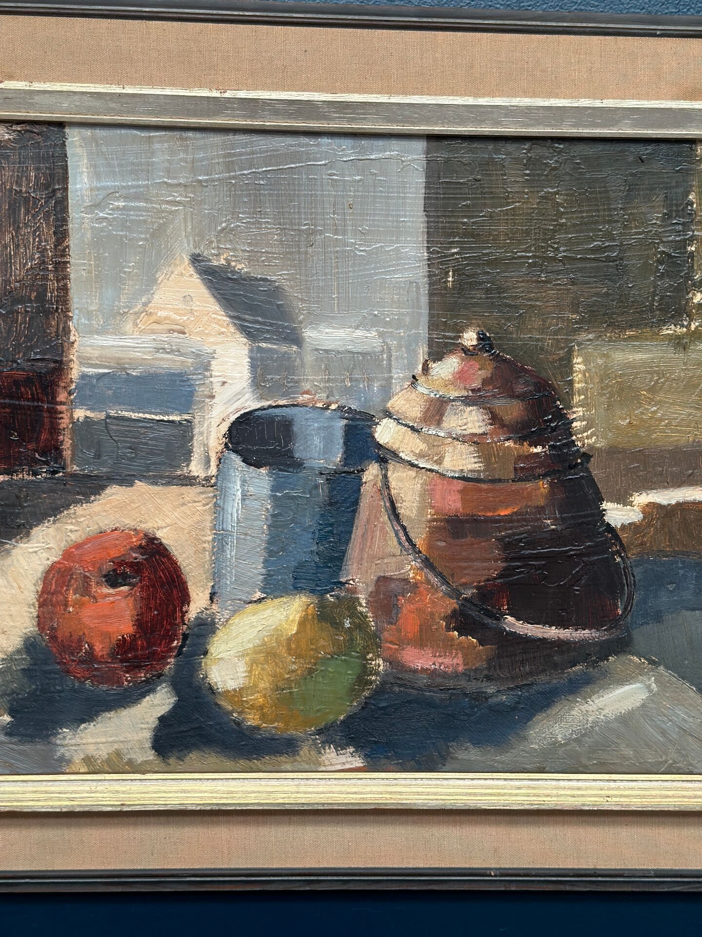 Huile sur panneau – « Nature morte » attribuée à Åke Wilhelm Andersson – 1962