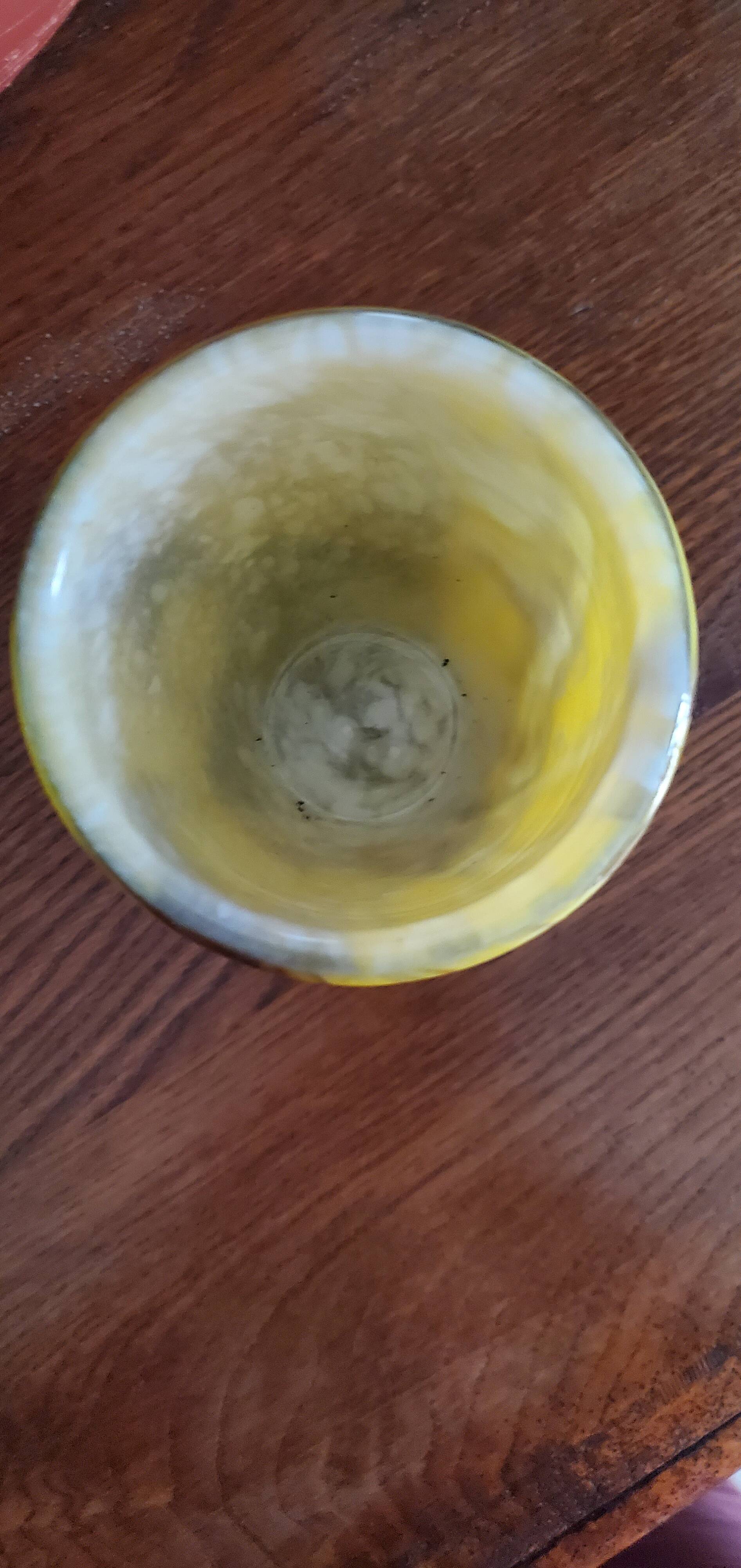 Yellow glass vase