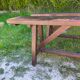 Pair of rustic antique long benches in solid wood – 195 cm