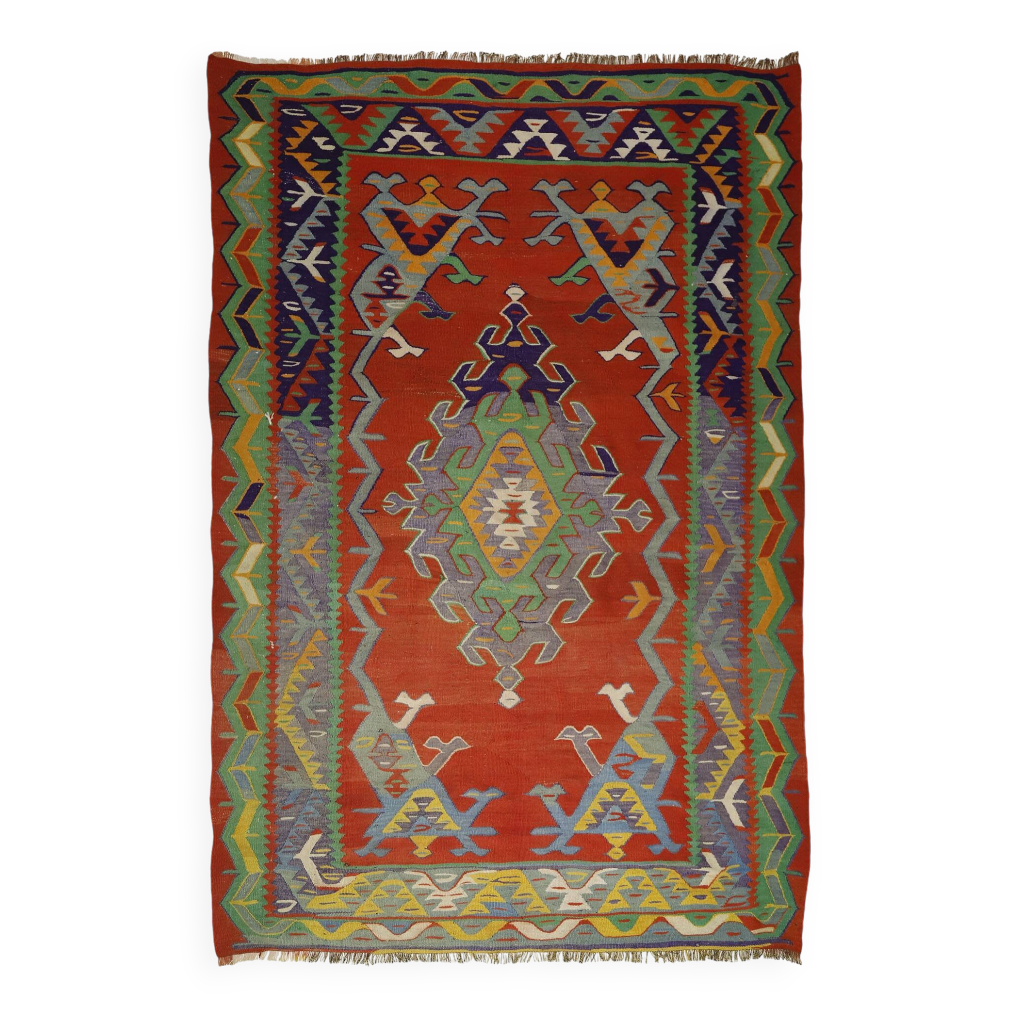 Authentic Vintage Turkish Kilims & Handwoven Rugs – Unique Home Decor Pieces 195x 295 cm