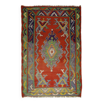 Kilims turcs vintage authentiques et tapis tissés à la main – Pièces de décoration intérieure uniques 195 x 295 cm