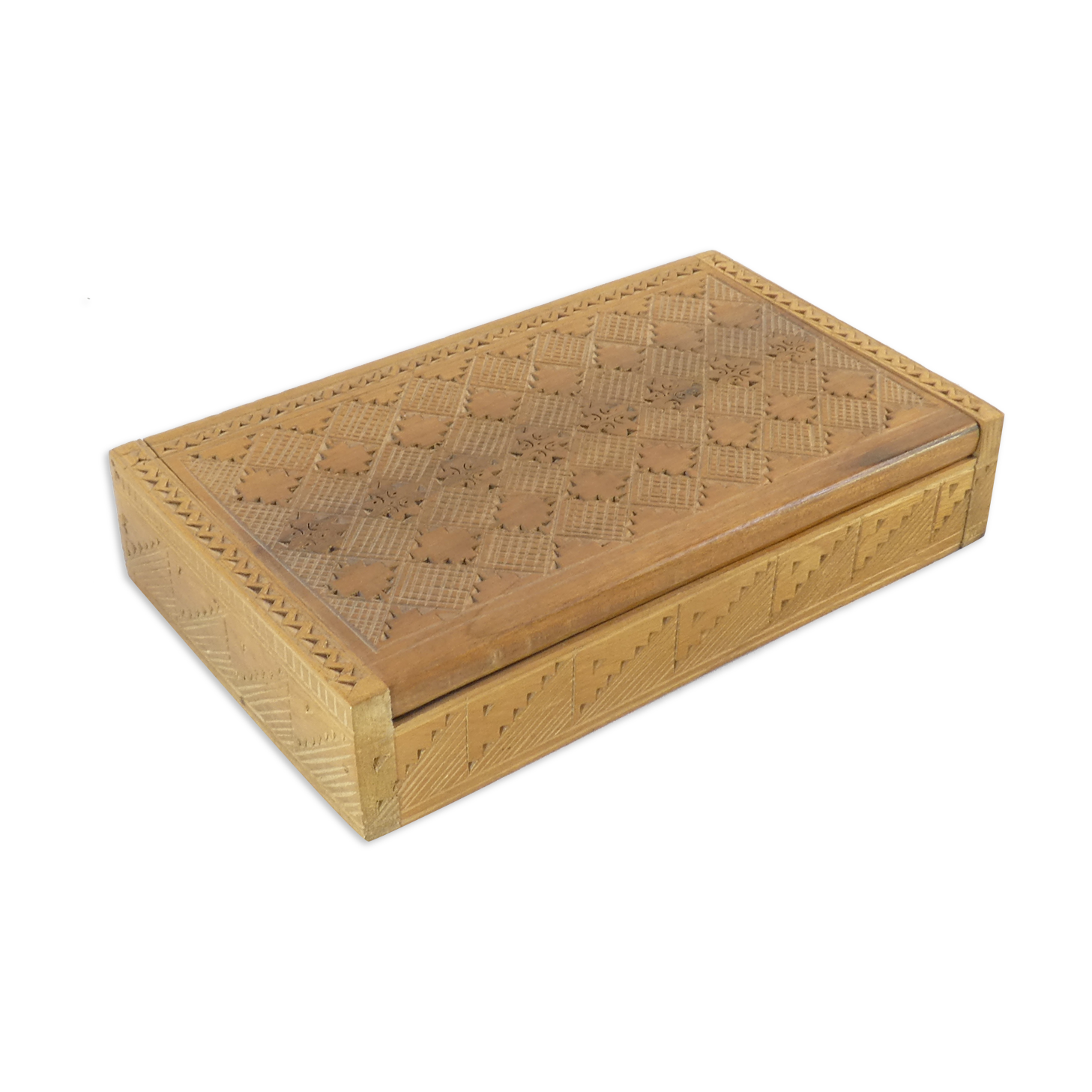 Old carved wooden box