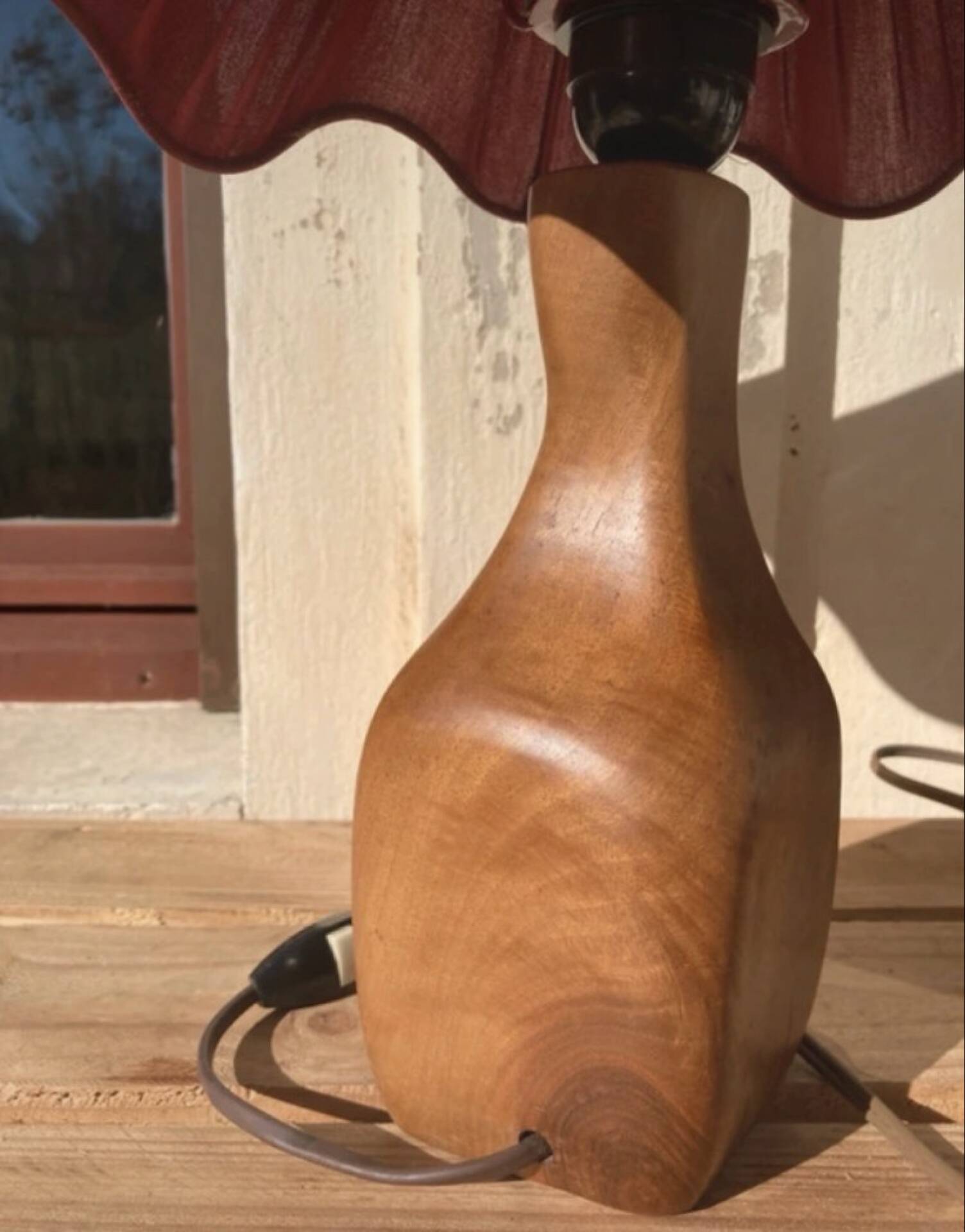 Pied de lampe design brutaliste Richard Lecompte