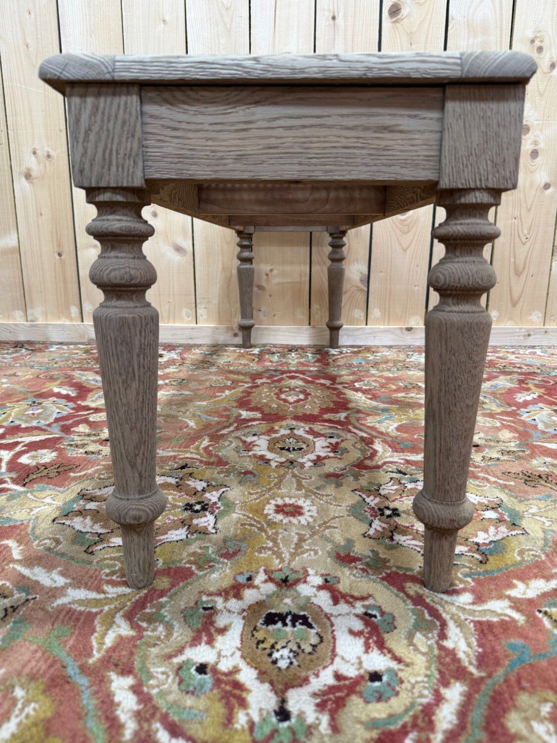 Banc d'office style Louis-Philippe en chêne massif et cannage