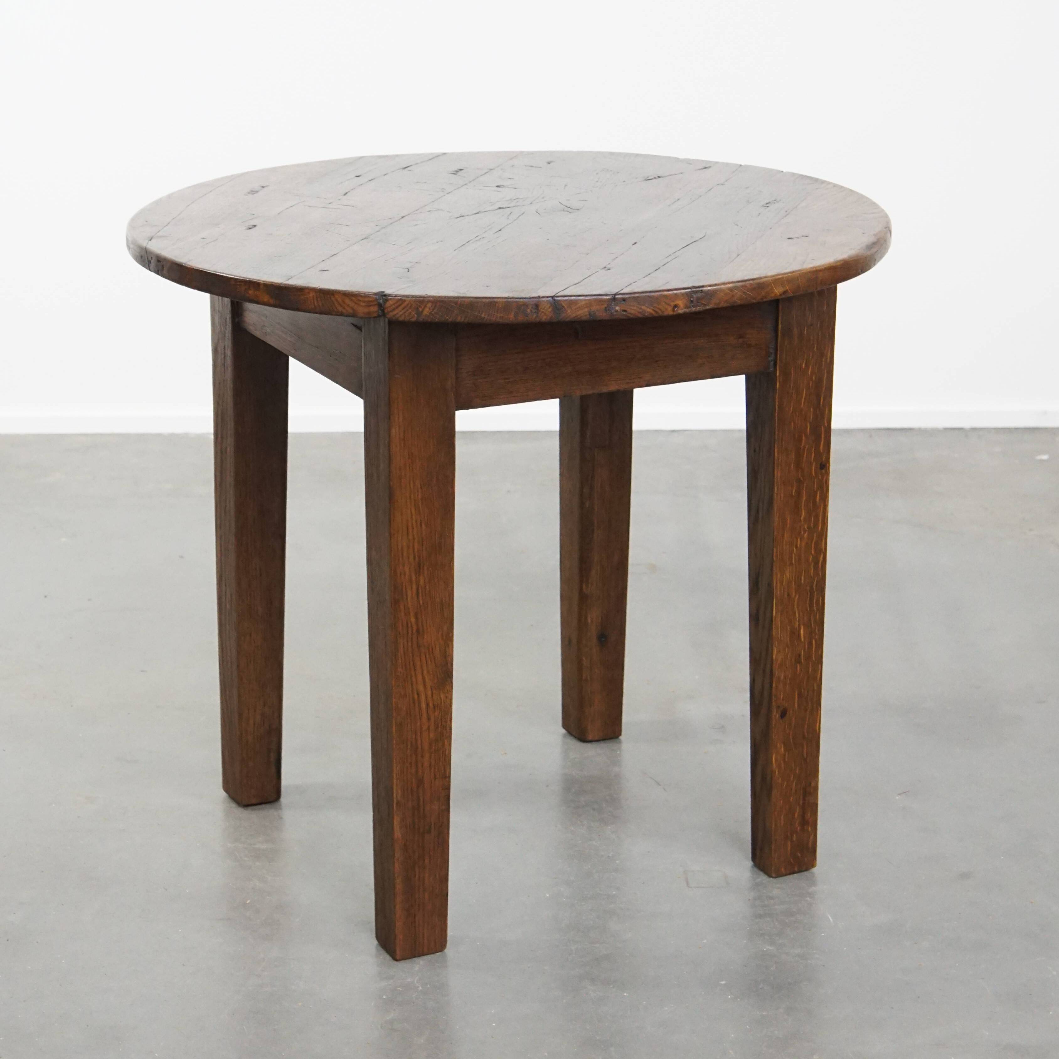 Table d'appoint anglaise ancienne de la fin du XIXe siècle en chêne
