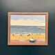 Original Swedish Oil on Canvas – "Day at the Beach" by Mona Starfelt – Signed – Dated 1989 – Framed
