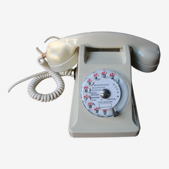 50's white bakelite phone