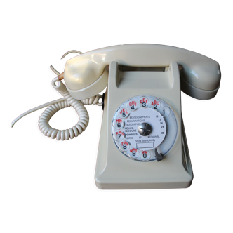 50's white bakelite phone