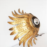 Wall lamp or ceiling lamp flower in gilded metal