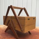 Vintage compas sewing basket