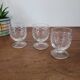 Set of 3 cut crystal digestif glasses