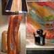 Free-form solid wood pose lamp in 1950s