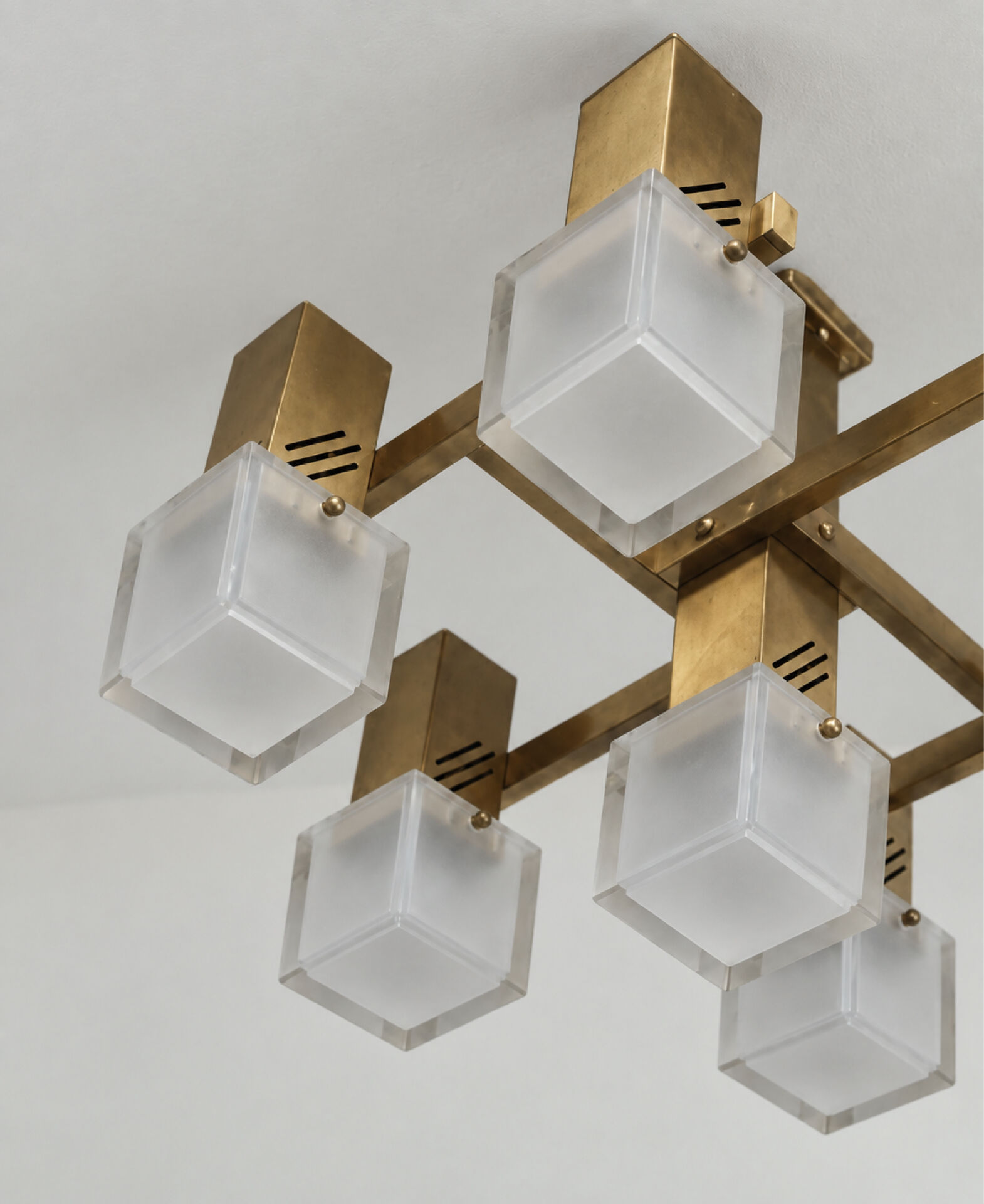 Cubic ceiling light by Gaetano Sciolari, Italy, 1970s.