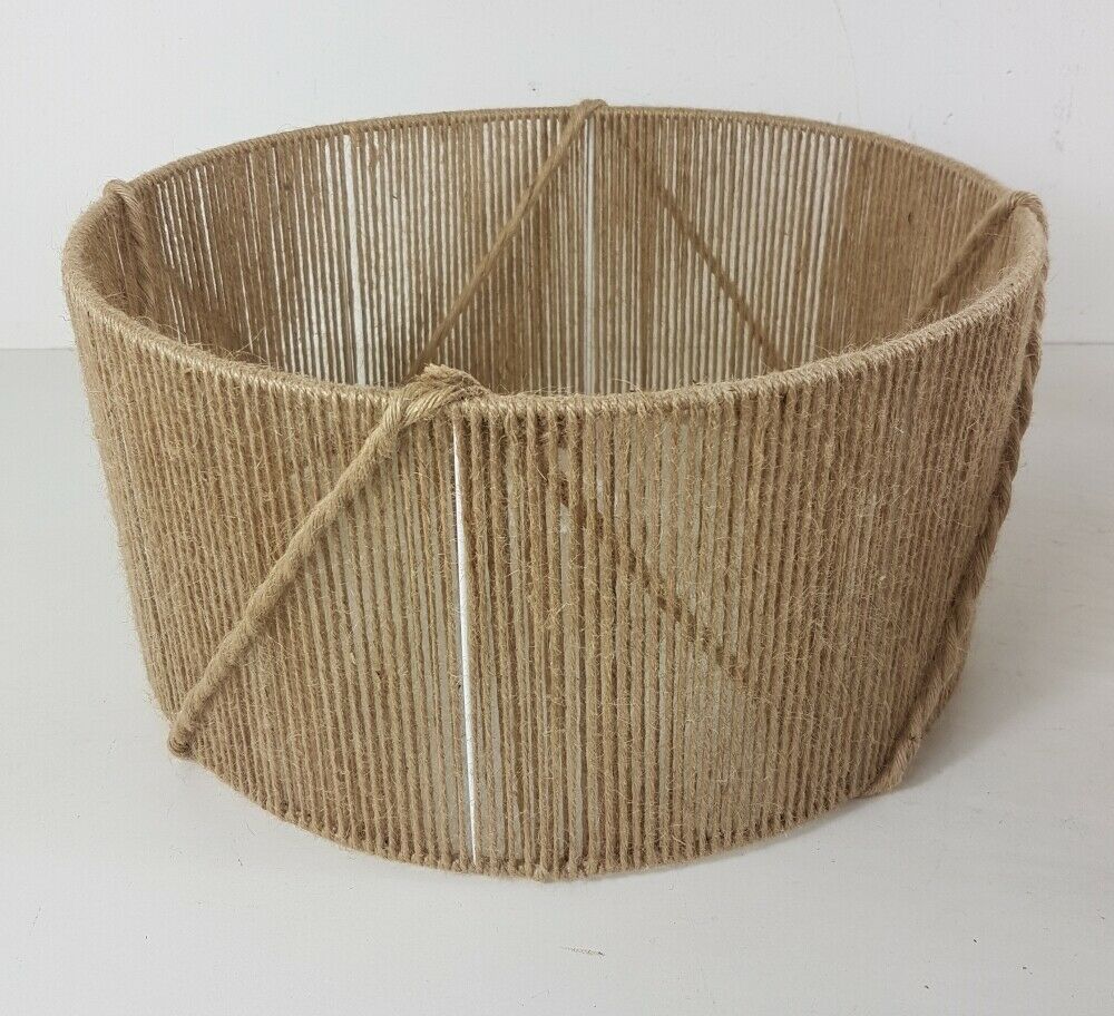 Abat-jour cylindre fabriqué en corde de jute n°2