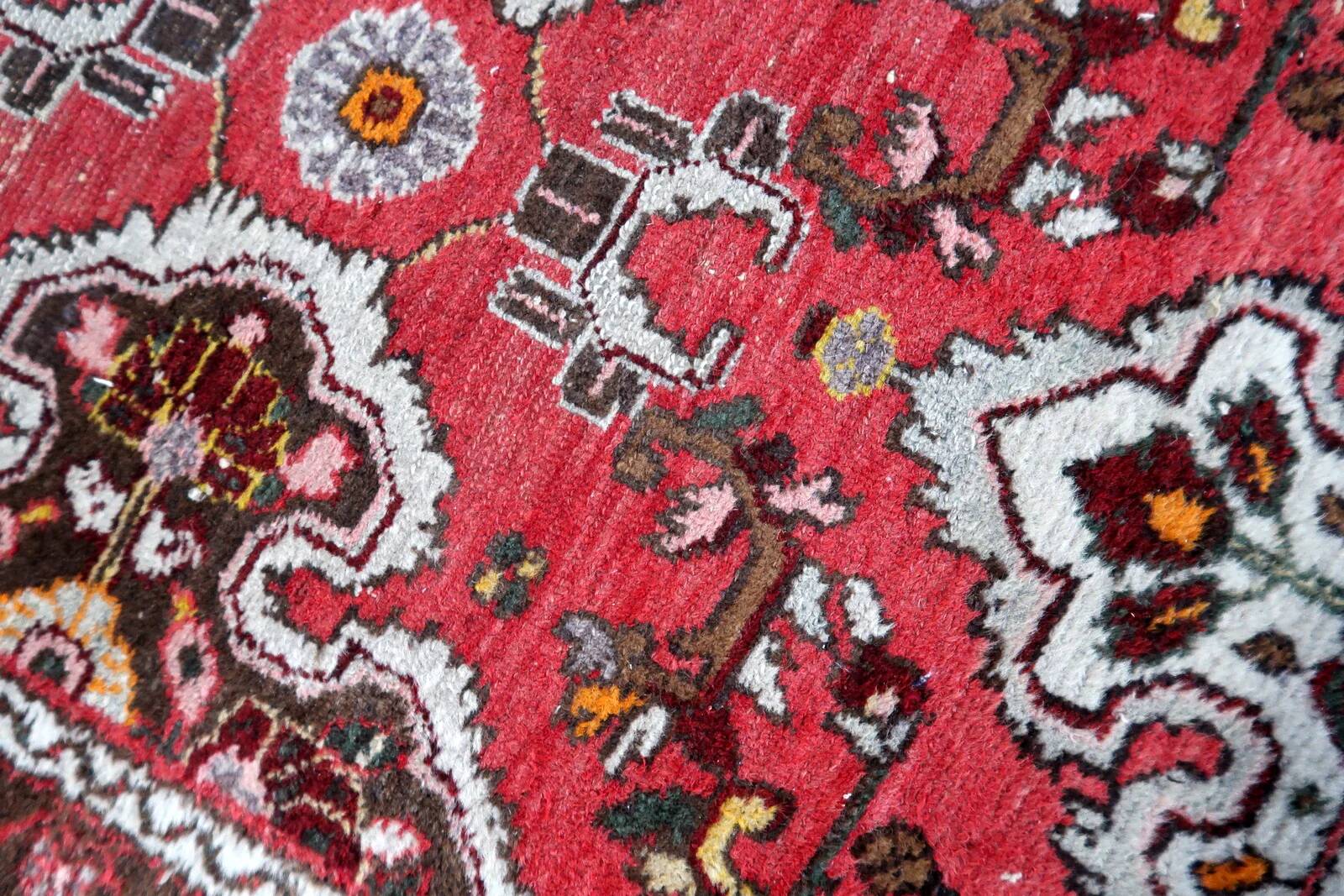 Handmade antique Persian Malayer runner rug 77cm x 382cm, 1920s