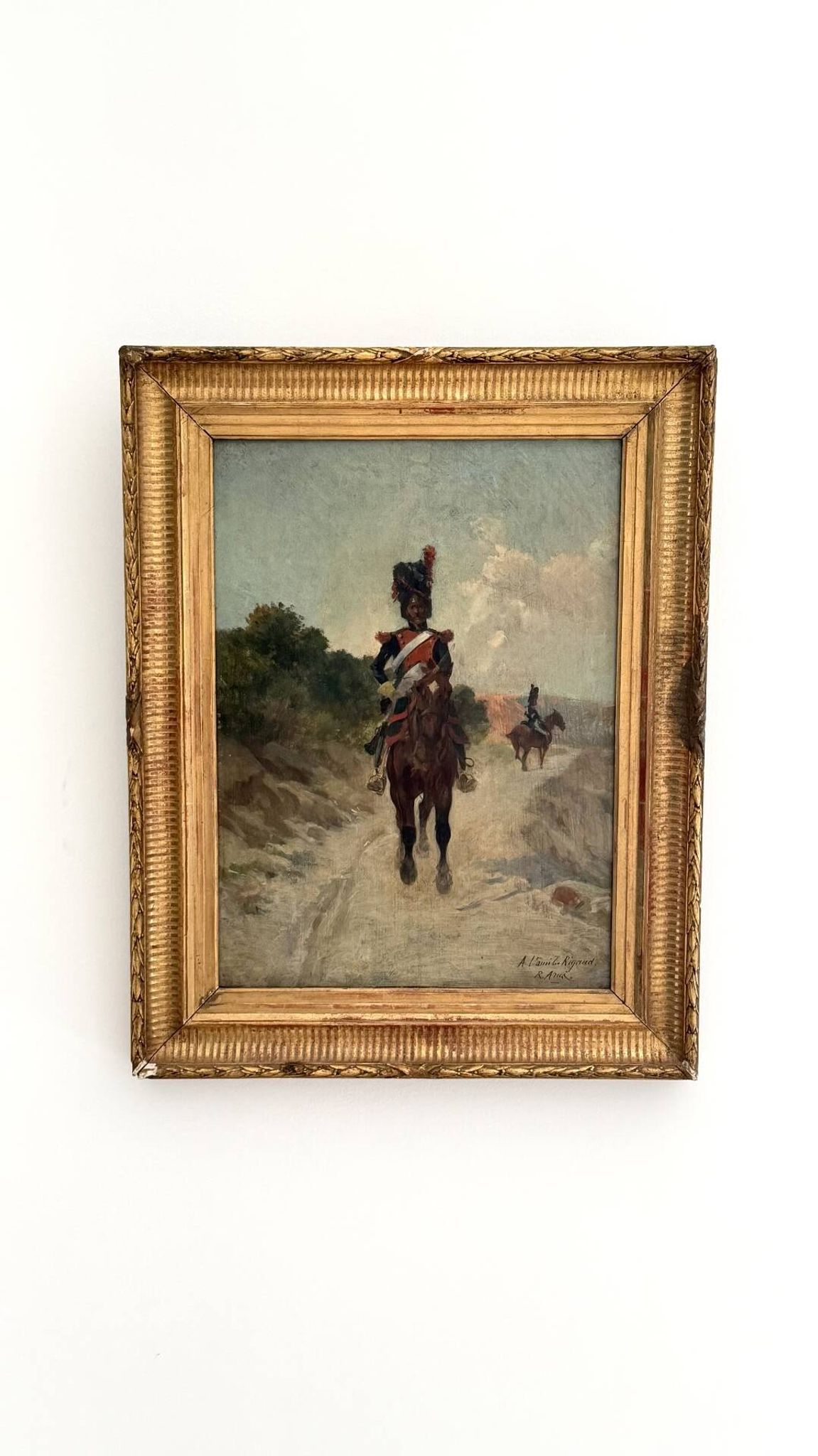Raoul Arus (1848-1921) – Grenadier à cheval – Huile sur panneau – XIXe