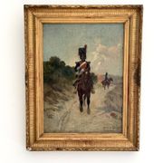 Raoul Arus (1848-1921) – Grenadier à cheval – Huile sur panneau – XIXe