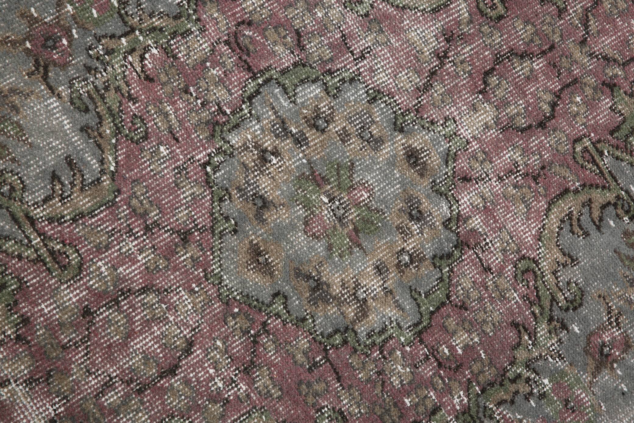 3x9 Soft Handmade Burgundy Vintage Runner Rug