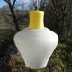 white and yellow vintage textured glass pendant lamp 50s