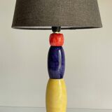 ALABASTER STONE LAMP Blue, Yellow and Red 80s