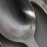 Manufrance 12 small silver-plated metal spoons / white