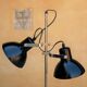 Lampadaire en métal noir avec 2 spots