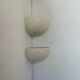 Paire d’appliques d’angle en porcelaine blanche mate, France 1970