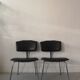 Pair of heaters design in black skai leather and metal, 1970