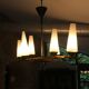 Mid-Century 6-Light Chandelier - Opaline and Brass