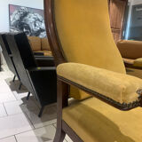 Antique armchair, Voltaire, styled swan neck restoration