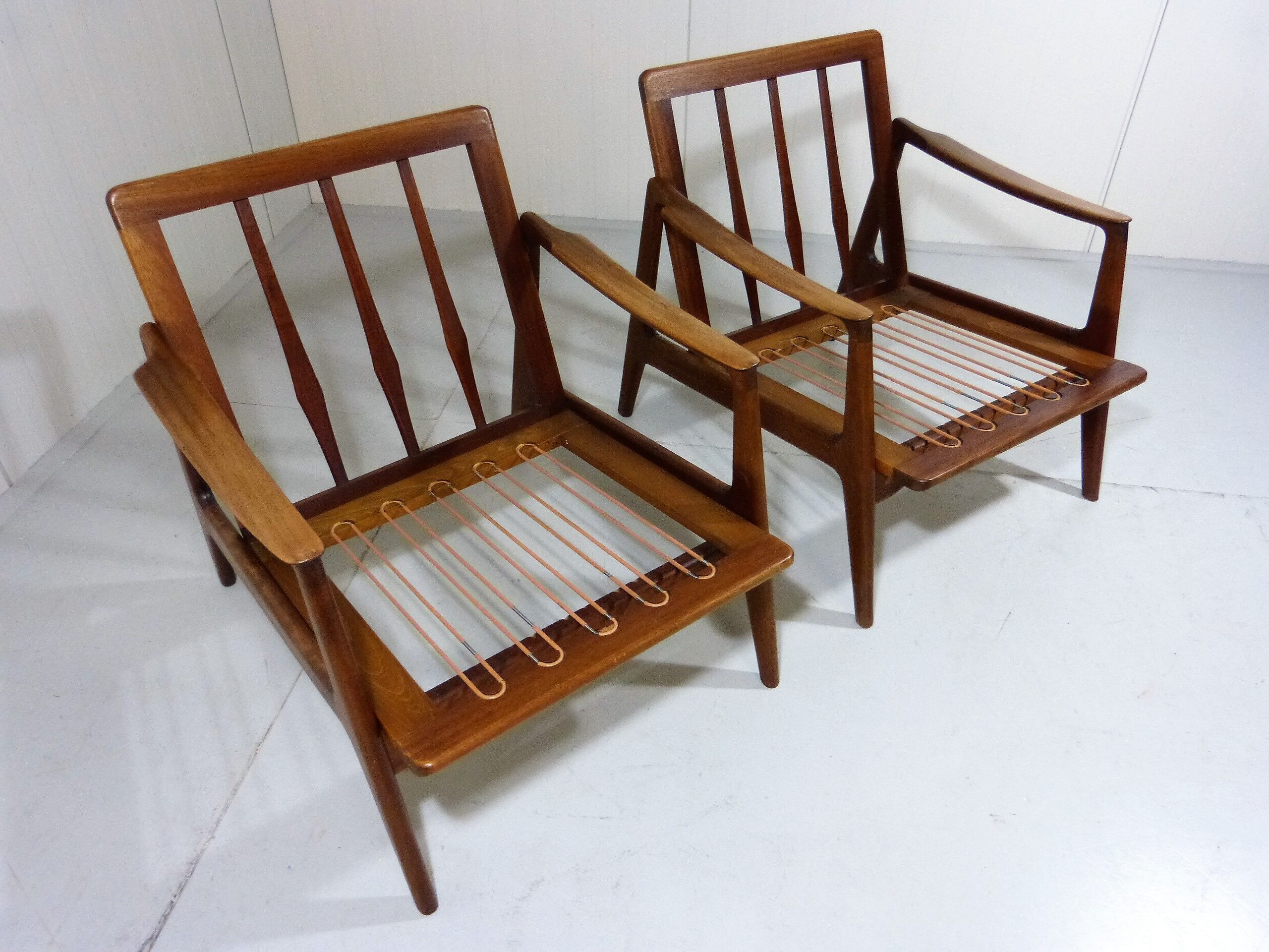 Set of 2 Teak Easy Chairs, Denmark 1960's
