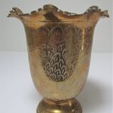 Vase pique fleurs laiton massif vintage