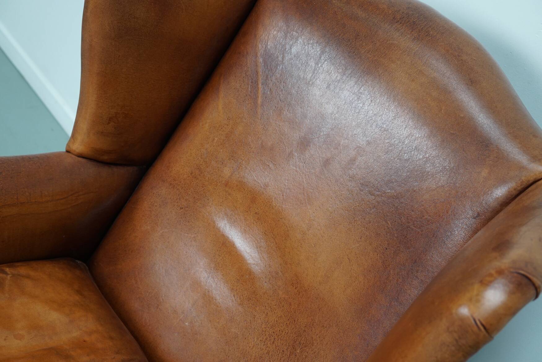 Vintage Dutch Cognac Colored Leather Club Chair