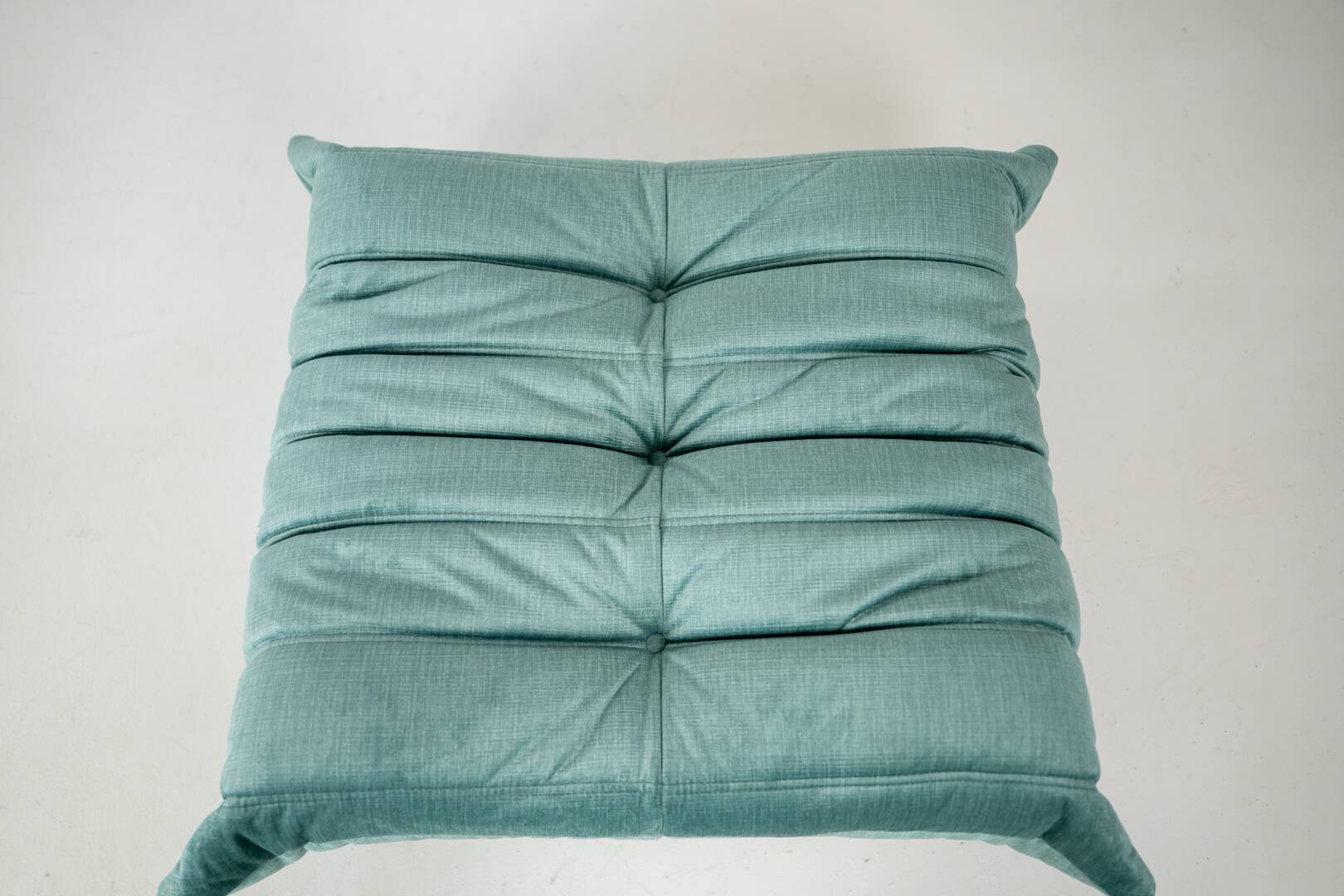 Togo set of armchair and pouf in mint velvet