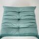 Togo set of armchair and pouf in mint velvet