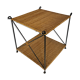 Wrought iron coffee table and braided wicker 50s-60s