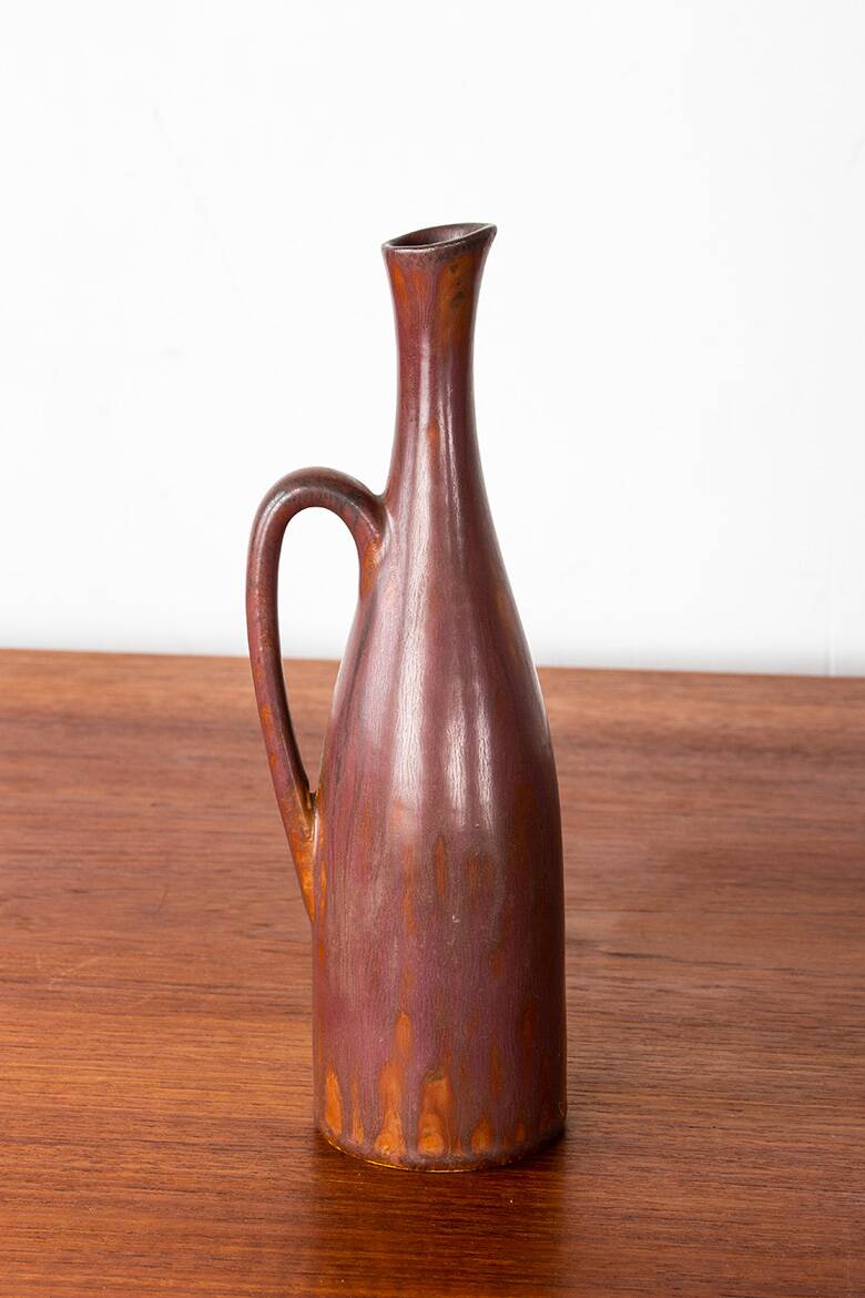 Brown glazed ceramic vase by Gunnar Nylund for Rörstrand.