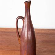 Brown glazed ceramic vase by Gunnar Nylund for Rörstrand.
