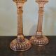 Pair of glass candle holders