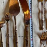 16 Bamboo nickel bronze dessert cutlery